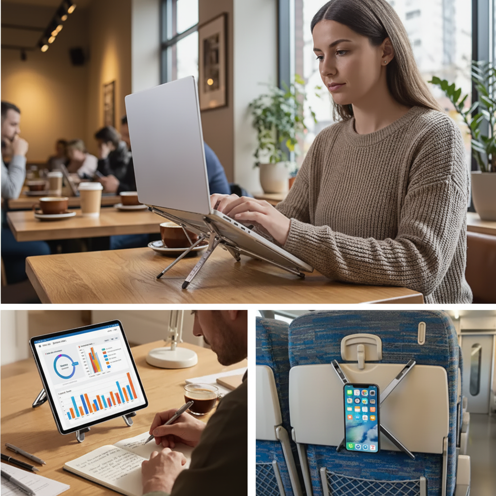 GripFlex Pro supporting a laptop, tablet and phone